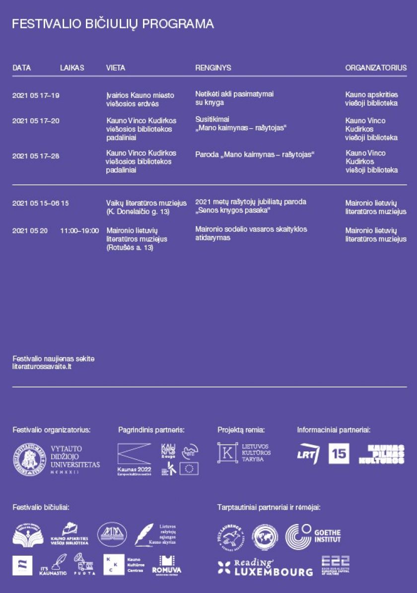 „Kauno literatūros savaitėje“ – išskirtinis dėmesys jauniesiems literatūros kūrėjams