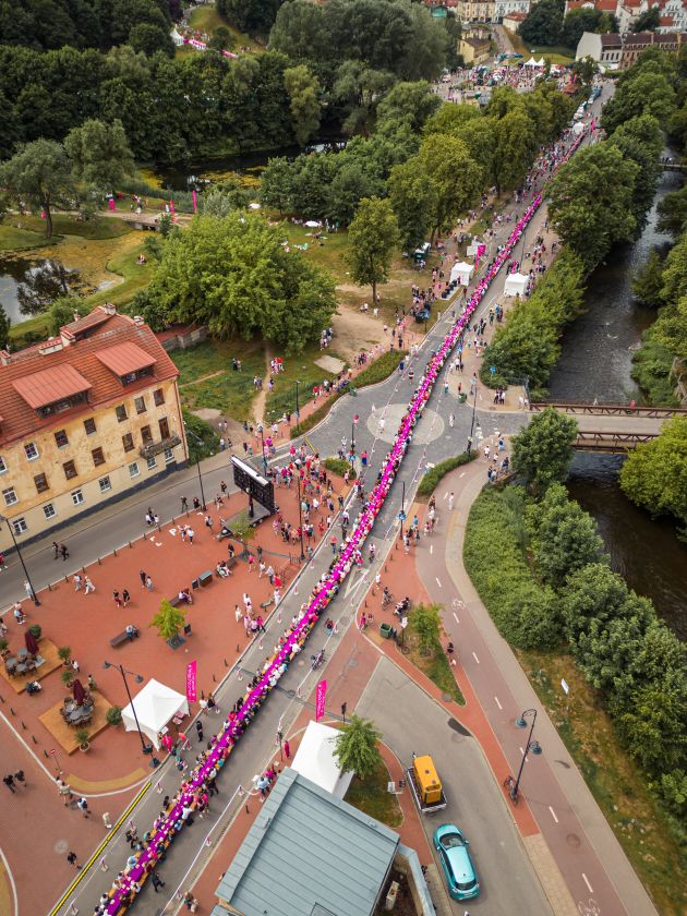Vilniaus šaltibarščių festivalyje pasiekti net du unikalūs rekordai: prie ilgiausio rožinės sriubos stalo susėdo 1 200 renginio svečių